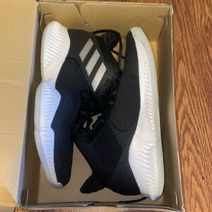 Black Adidas basketball shoes